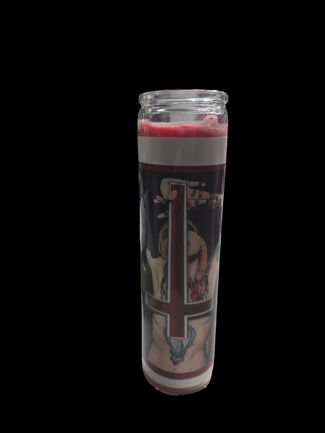Lena Scissorhands (Cross) — a prayer candle from Shattering Expectations (Chris Stone Art).
