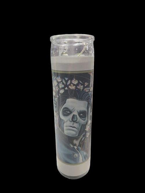 Papa Emeritus III — a prayer candle from Shattering Expectations (Chris Stone Art).
