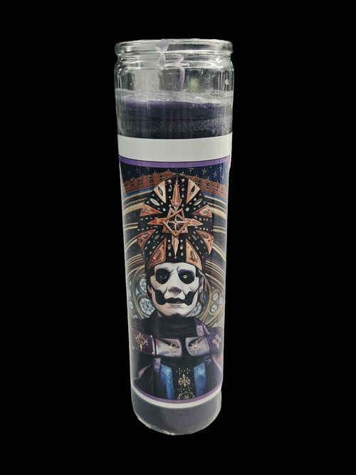Papa Emeritus IV — a prayer candle from Shattering Expectations (Chris Stone Art).