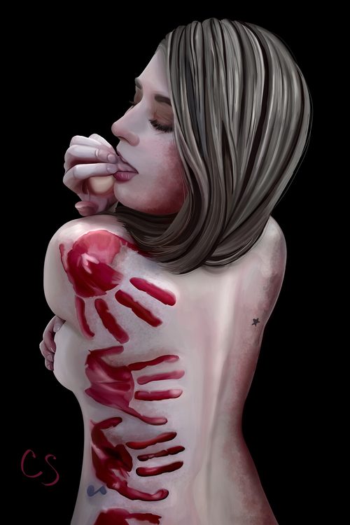 Bloody Hands — a art print from Shattering Expectations (Chris Stone Art).