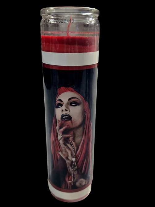 Lena Scissorhands (Vampire) — a prayer candle from Shattering Expectations (Chris Stone Art).